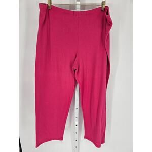 Natori Women's Elastic Waist High Rise Pink Blended Fiber Casual Pant Size L